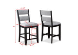 Frey Black/Gray Counter Height Chair, Set of 2 - Crown Mark | Olivia Furniture