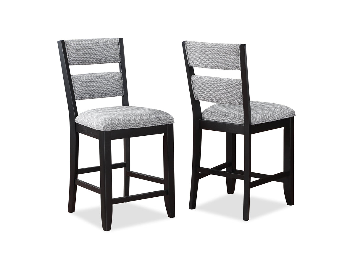 Frey Black/Gray Counter Height Chair, Set of 2 - Crown Mark | Olivia Furniture