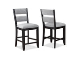 Frey Black/Gray Counter Height Chair, Set of 2 - Crown Mark | Olivia Furniture