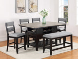 Frey Black/Gray Counter Height Dining Bench - Crown Mark | Olivia Furniture