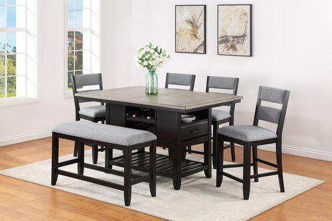 Frey Black/Gray Counter Height Dining Set | Crown Mark | Olivia Furniture