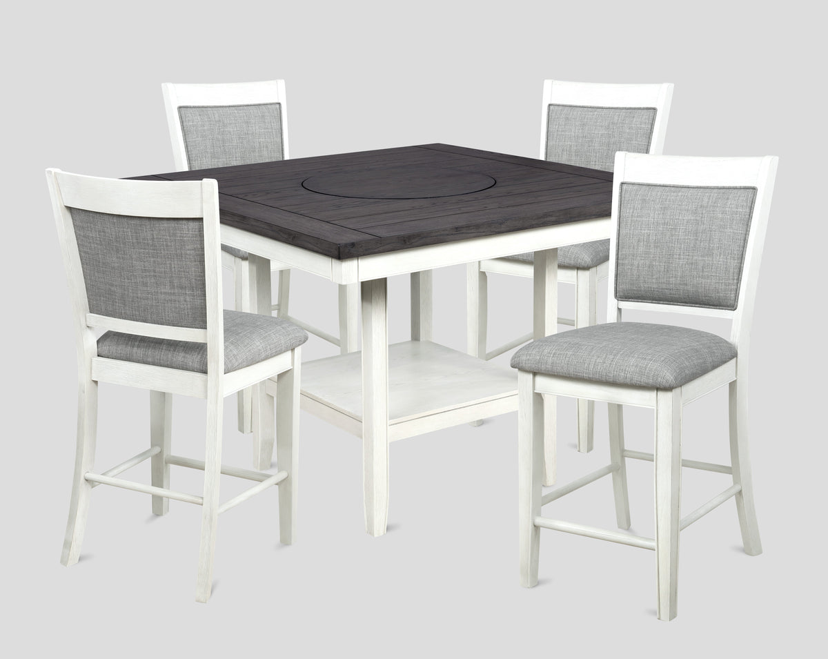 Fulton Chalk/White Counter Height Dining Set | Crown Mark | Olivia Furniture