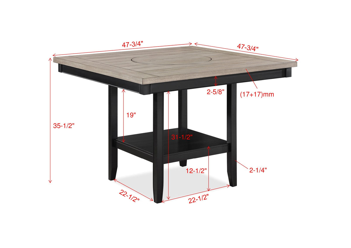 Fulton Charcoal/Light Gray Counter Height Table