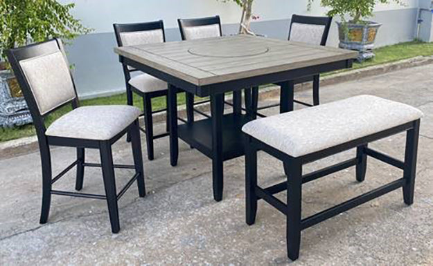 Fulton Light Gray Counter Height Dining Bench - Crown Mark | Olivia Furniture
