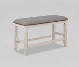 Fulton White Counter Height Dining Bench - Crown Mark | Olivia Furniture
