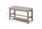 Fulton White Oak Counter Height Dining Bench - Crown Mark | Olivia Furniture