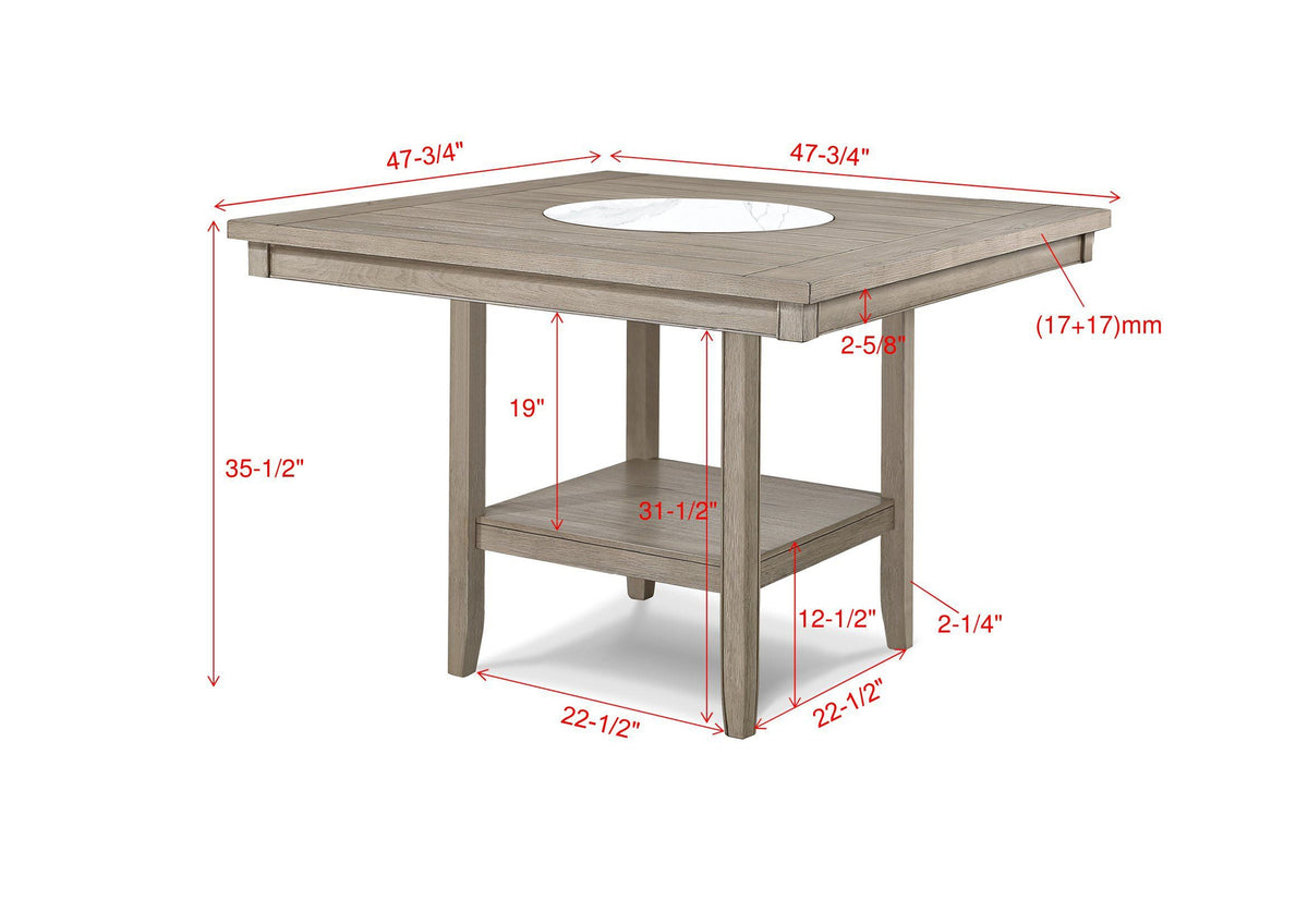 Fulton White Oak Counter Height Dining Set | Crown Mark | Olivia Furniture