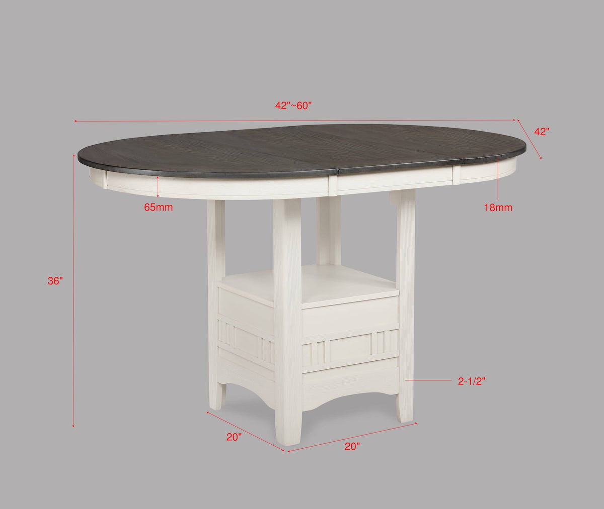 Hartwell Chalk Gray Counter Height Dining Set | Crown Mark | Olivia Furniture