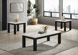 Ivy White Faux Marble 3-Piece Cocktail Set - Crown Mark | Olivia Furniture
