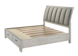 Jaymes White Mist Sleigh Storage Platform Bedroom Set