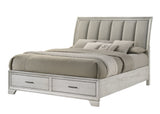Jaymes White Mist Sleigh Storage Platform Bedroom Set