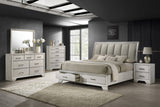 Jaymes White Mist Sleigh Storage Platform Bedroom Set