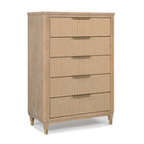 Kara Cerused Natural Upholstered Panel Bedroom Set