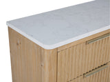 Kara Cerused Natural Upholstered Panel Bedroom Set