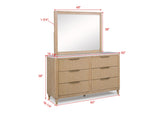 Kara Cerused Natural Bedroom Mirror (Mirror Only) - Crown Mark | Olivia Furniture