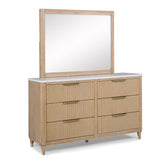 Kara Cerused Natural Bedroom Mirror (Mirror Only) - Crown Mark | Olivia Furniture