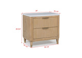 Kara Cerused Natural Upholstered Panel Bedroom Set