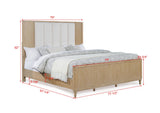 Kara Cerused Natural Upholstered Panel Bedroom Set