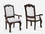 Kiera Coffee Brown / Beige Arm Chair, Set of 2 - Crown Mark | Olivia Furniture