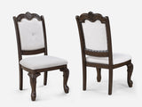 Kiera Coffee Brown / Beige Side Chair, Set of 2 - Crown Mark | Olivia Furniture