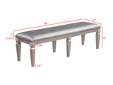 Klina Silver Champagne Dining Bench - Crown Mark | Olivia Furniture