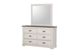 Leighton Cream/Brown Bedroom Mirror (Mirror Only) - Crown Mark | Olivia Furniture