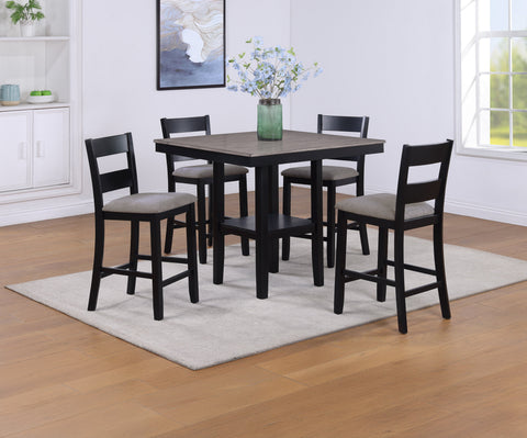 Lester Light Gray 5-Piece Counter Height Set