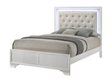 Lyssa Oat and Frost LED Upholstered Panel Bedroom Set