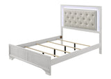 Lyssa Oat and Frost LED Upholstered Panel Bedroom Set