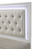 Lyssa Oat and Frost LED Upholstered Panel Bedroom Set