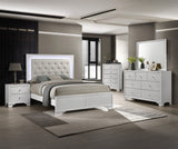 Lyssa Oat and Frost LED Upholstered Panel Bedroom Set