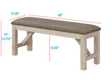 Maribelle Chalk/Gray Dining Bench - Crown Mark | Olivia Furniture