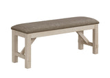 Maribelle Chalk/Gray Dining Bench - Crown Mark | Olivia Furniture
