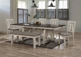 Maribelle Chalk/Gray Dining Bench - Crown Mark | Olivia Furniture