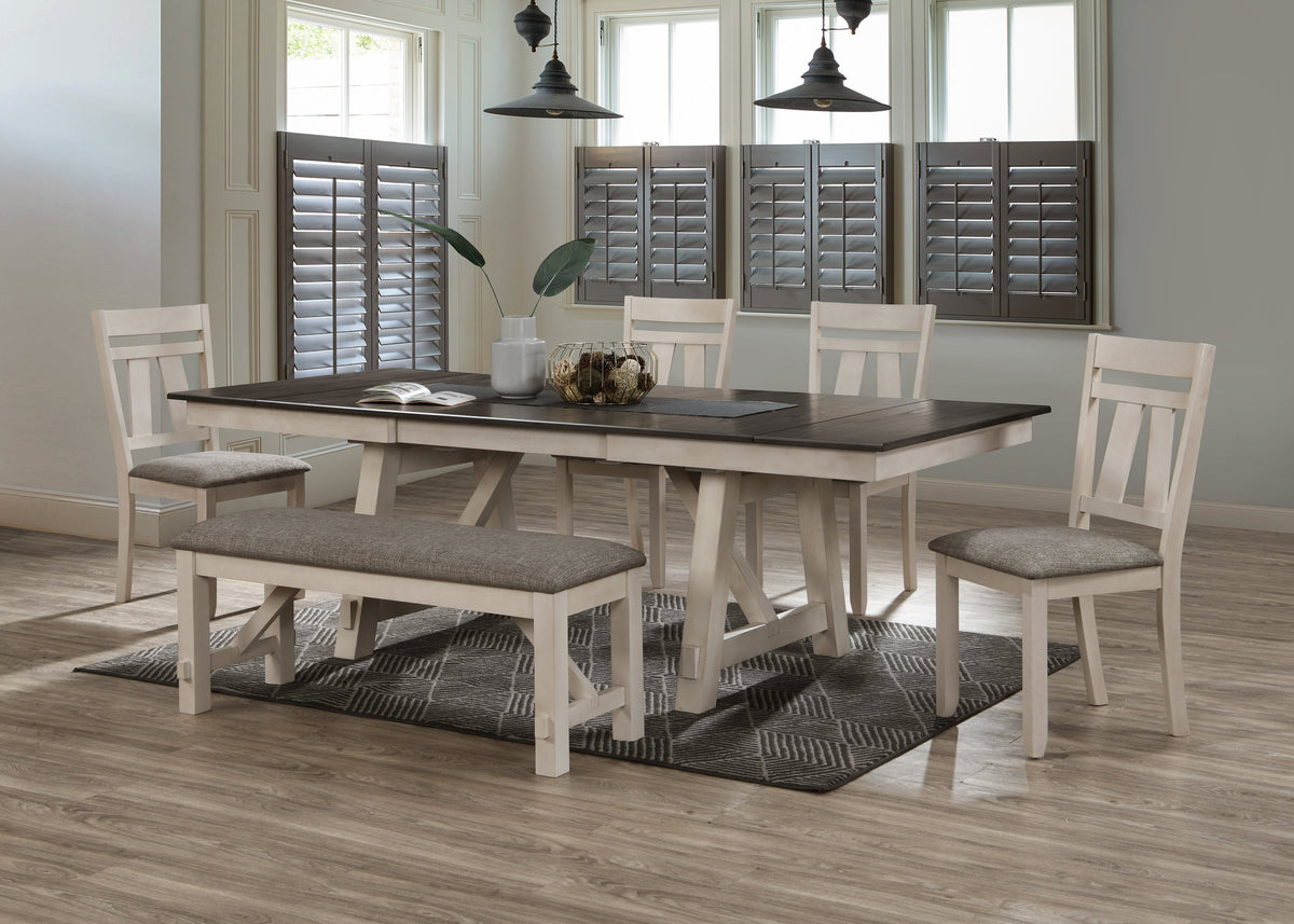 Maribelle Chalk/Gray Dining Chair, Set of 2 - Crown Mark | Olivia Furniture