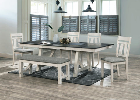 Maribelle Chalk/Gray Extendable Dining Set by Crown Mark