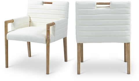 Aimee Vegan Leather Upholstered Dining Arm Chair — 11026-AC