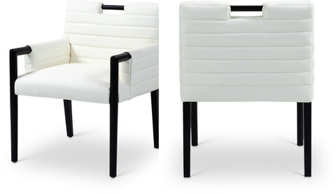 Aimee Vegan Leather Upholstered Dining Arm Chair — 11027-AC