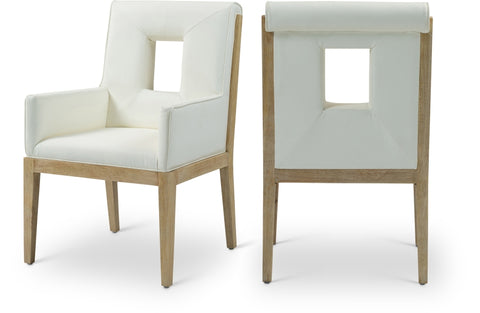 Gwendolyn Vegan Leather Upholstered Dining Arm Chair — 11046-AC