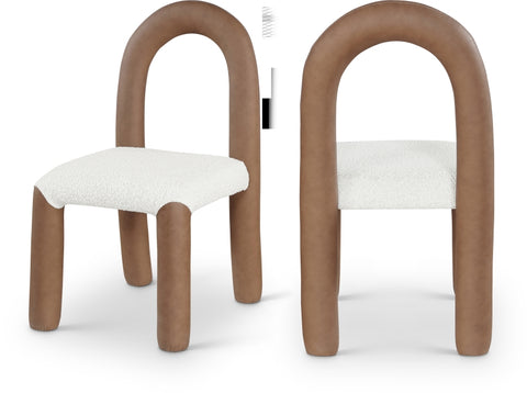 Amari Vegan Leather and Boucle Fabric Upholstered Dining Chair — 11065-C