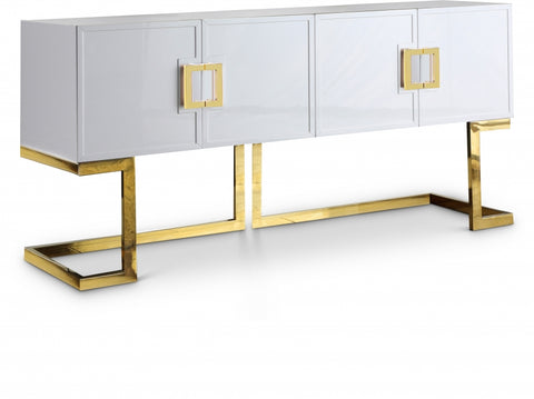 Beth Lacquer Finish And Stainless Steel Base Buffet / Console Table — 306