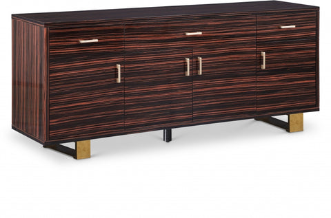 Excel Zebra Wood Veneer And Stainless Steel Sideboard / Buffet — 357
