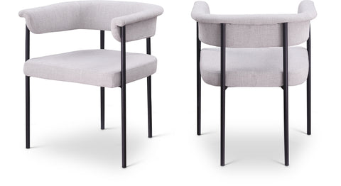 Malin Linen Textured Fabric Upholstered Dining Chair — 420-C