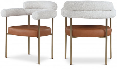 Blake Boucle Fabric Upholstered and Vegan Leather Upholstered Dining Chair — 870-C