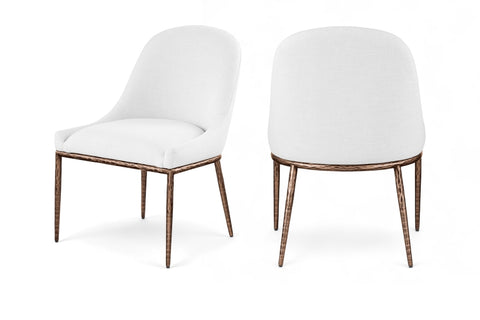 Ferro Linen Textured Performance Fabric Upholstered Dining Side Chair — 88037-SC