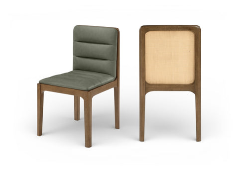Ellis Cane And Vegan Leather Upholstered Dining Chair — 88050-C