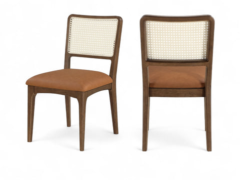 Atrium Cane Back And Vegan Leather Upholstered Seat Dining Chair — 88071-C