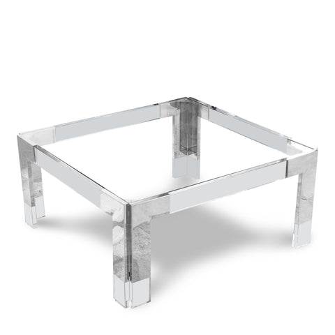 Casper Square Glass Top, Acrylic And Metal Base Coffee Table — 202-CT