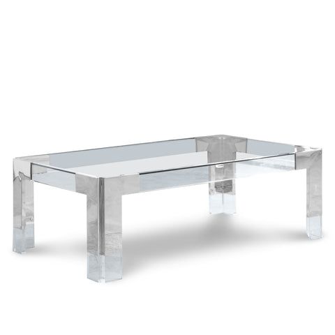 Casper Rectangular Glass Top, Acrylic And Metal Base Coffee Table — 203-CT