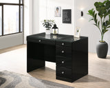 Morgan Black Makeup Vanity Set with Lighted Mirror - Crown Mark | Olivia Furniture